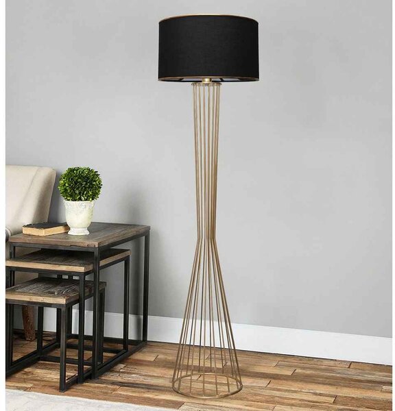 Dizajnová stojanová lampa Fellini 155 cm čierna / zlatá