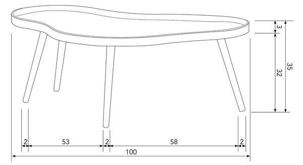 Odkladací stolík 58x100 cm Mae – WOOOD