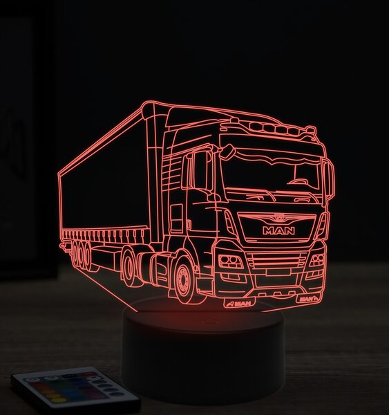 Beling 3D lampa, MAN s prívesom, 7 farebná K7