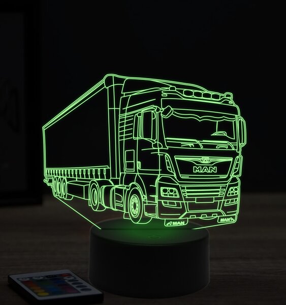 Beling 3D lampa, MAN s prívesom, 7 farebná K7