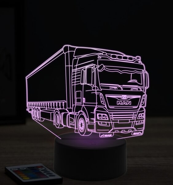 Beling 3D lampa, MAN s prívesom, 7 farebná K7