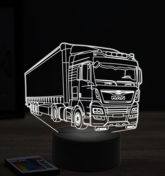 Beling 3D lampa, MAN s prívesom, 7 farebná K7