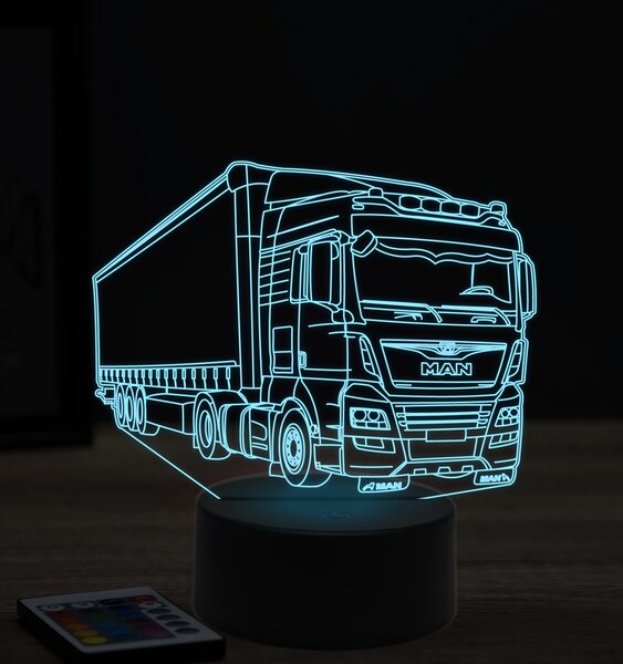 Beling 3D lampa, MAN s prívesom, 7 farebná K7