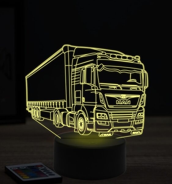 Beling 3D lampa, MAN s prívesom, 7 farebná K7