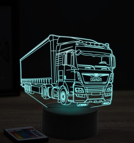 Beling 3D lampa, MAN s prívesom, 7 farebná K7