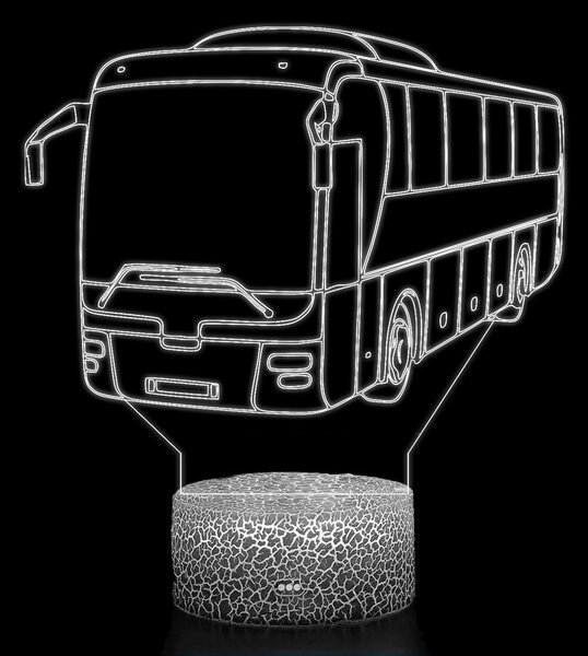 Beling 3D lampa, Autobus, 7 farebná K122
