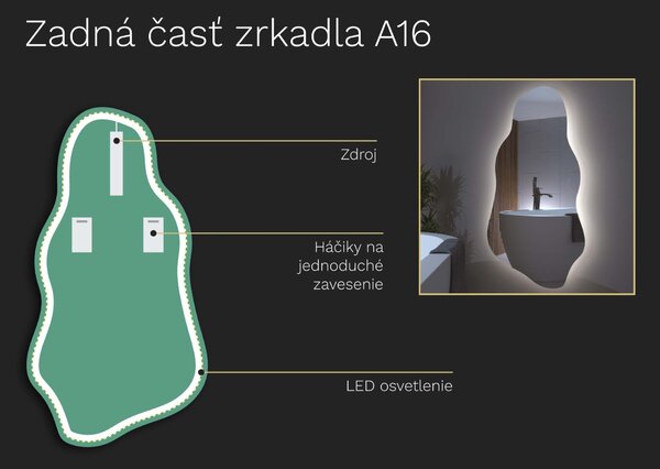 Organické LED zrkadlo do kúpeľne s osvetlením A16