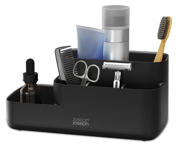 Čierny plastový kúpeľňový organizér EasyStore – Joseph Joseph
