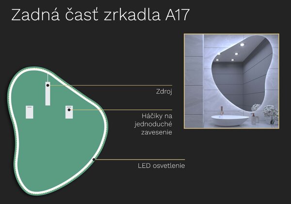 Organické LED zrkadlo do kúpeľne s osvetlením A17