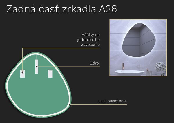 Organické LED zrkadlo do kúpeľne s osvetlením A26