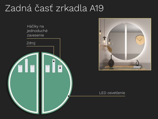 Atypické zrkadlo LED osvetlením A19