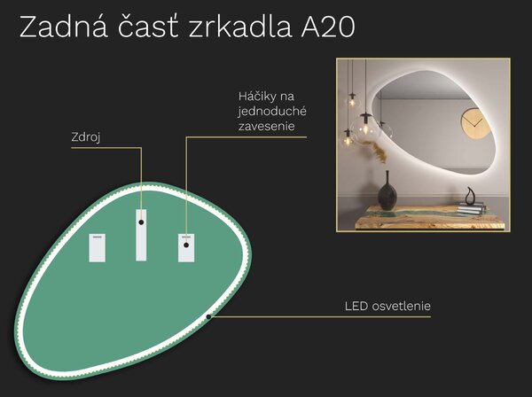 Organické LED zrkadlo s osvetlením A20