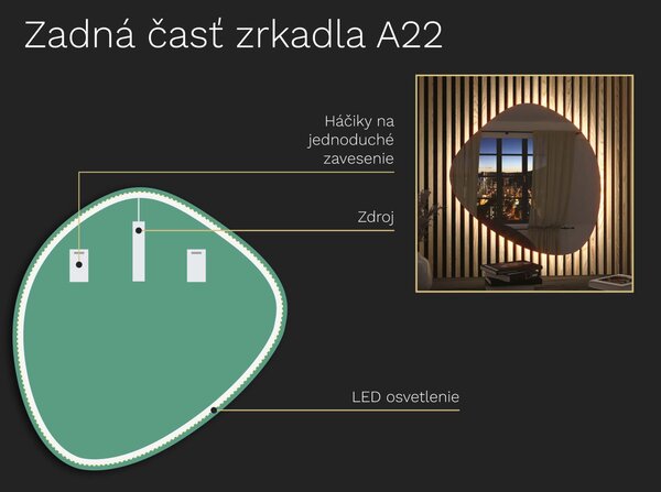 Organické LED zrkadlo s osvetlením A22