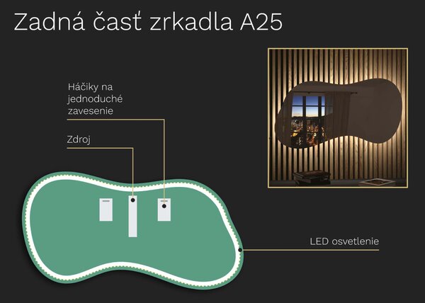 Organické LED zrkadlo s osvetlením A25