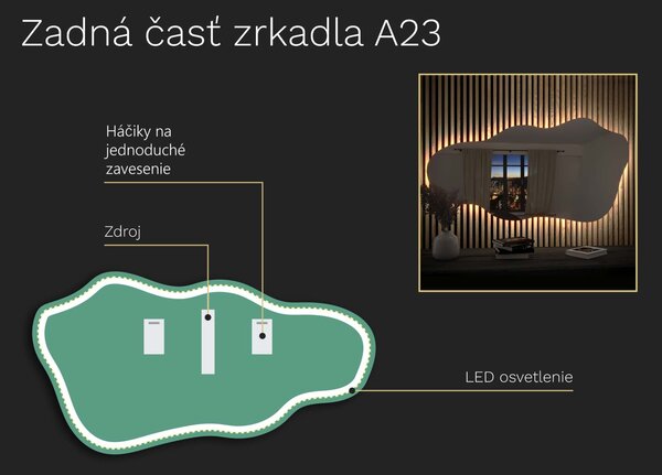 Organické LED zrkadlo s osvetlením A23