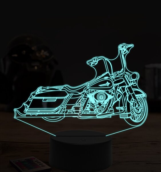 Beling 3D lampa, Harley davidson bike, 7 farebná ZZ5