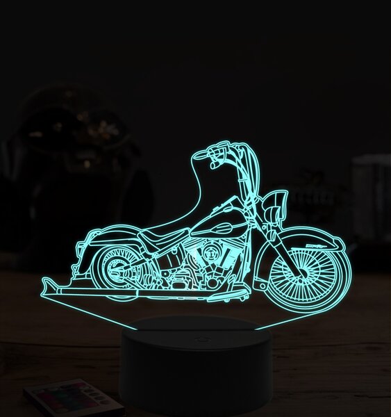 Beling 3D lampa, Harley davidson bike 2, 7 farebná ZZ7
