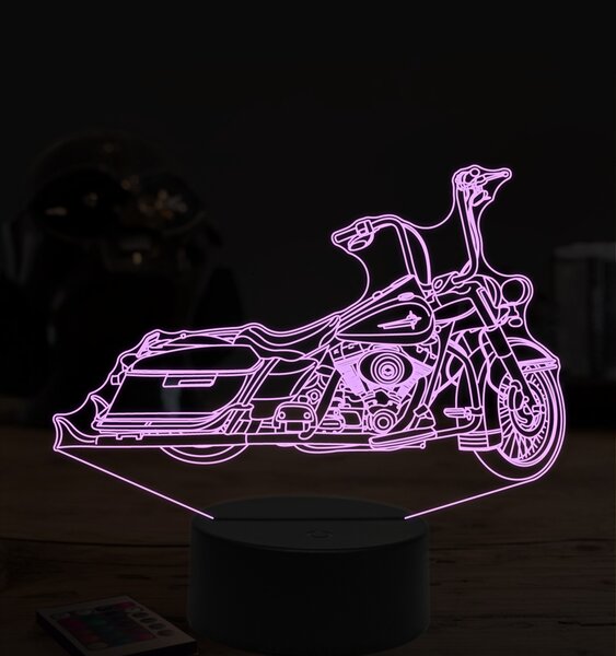 Beling 3D lampa, Harley davidson bike, 7 farebná ZZ5