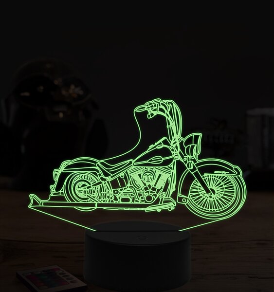 Beling 3D lampa, Harley davidson bike 2, 7 farebná ZZ7