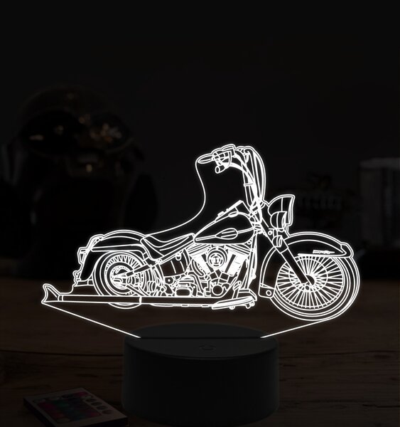 Beling 3D lampa, Harley davidson bike 2, 7 farebná ZZ7