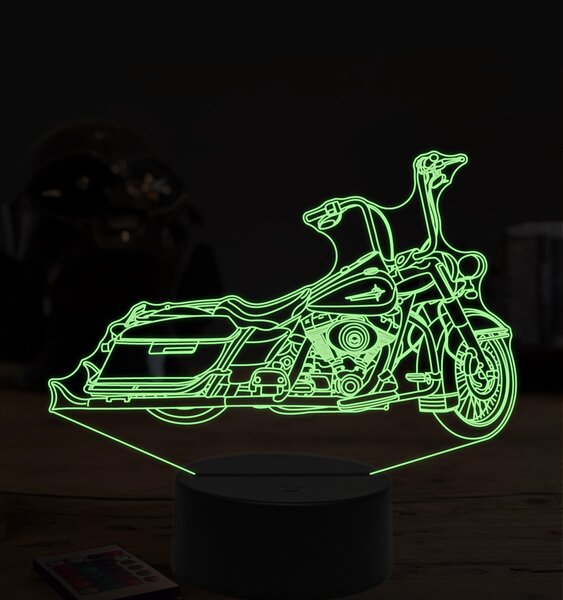 Beling 3D lampa, Harley davidson bike, 7 farebná ZZ5