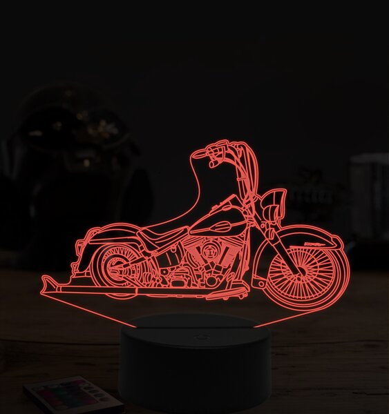 Beling 3D lampa, Harley davidson bike 2, 7 farebná ZZ7