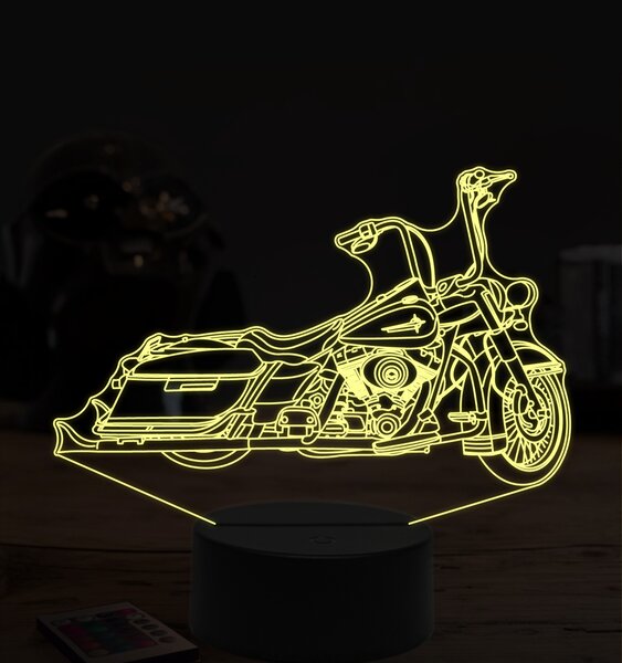 Beling 3D lampa, Harley davidson bike, 7 farebná ZZ5