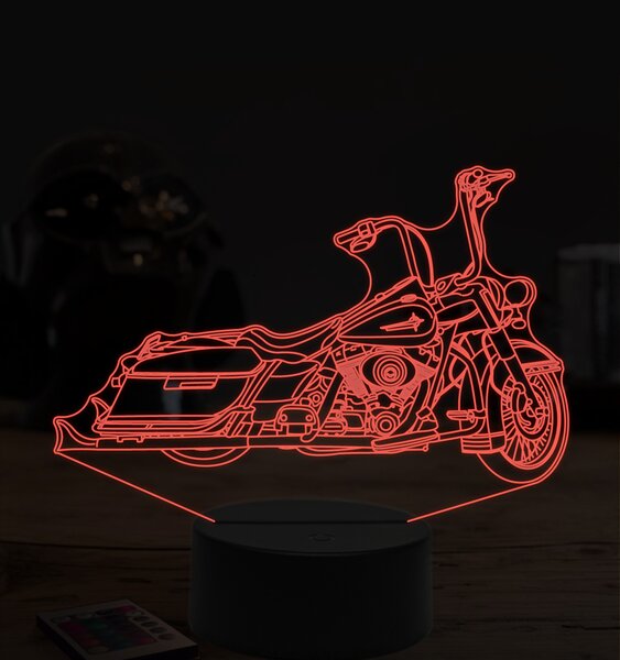 Beling 3D lampa, Harley davidson bike, 7 farebná ZZ5