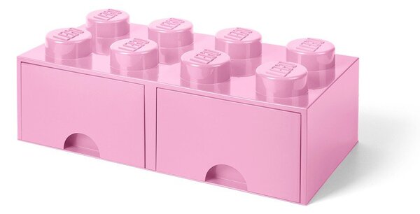 Svetloružový úložný box s dvoma zásuvkami LEGO®