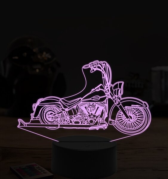 Beling 3D lampa, Harley davidson bike 2, 7 farebná ZZ7
