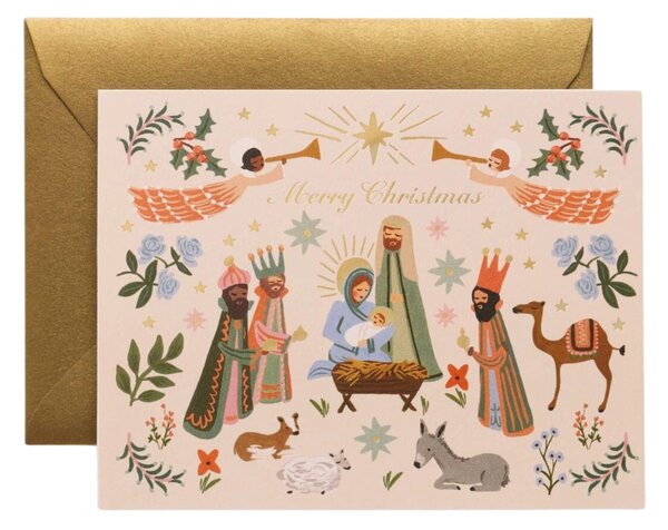 Vianočné prianie Nativity Scene Card