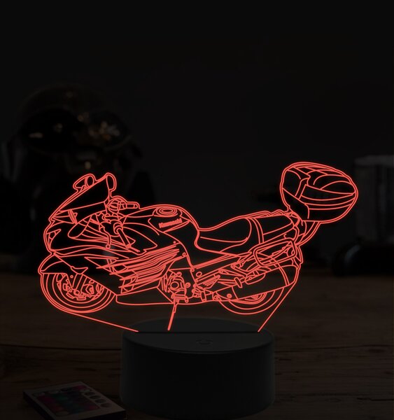 Beling 3D lampa,Kawasaki Ninja ZX-14R, 7 farebná ZZ10