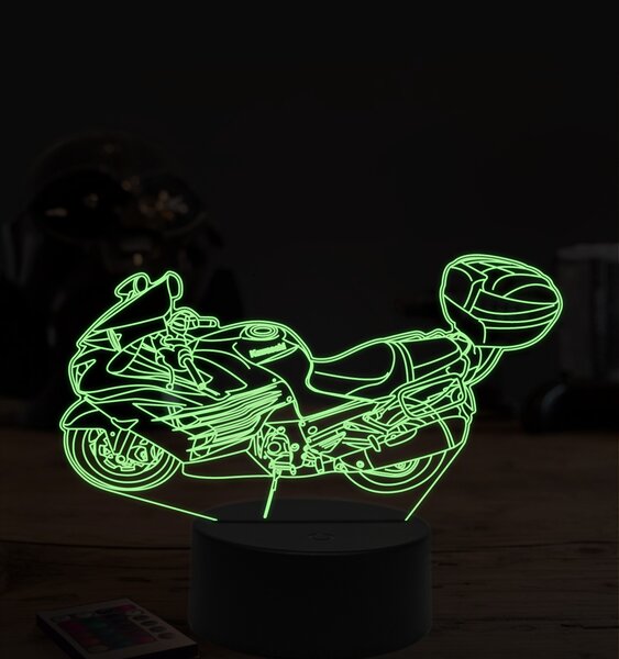 Beling 3D lampa,Kawasaki Ninja ZX-14R, 7 farebná ZZ10