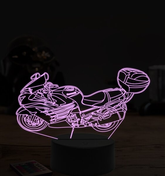 Beling 3D lampa,Kawasaki Ninja ZX-14R, 7 farebná ZZ10
