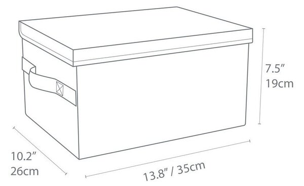 Sivý látkový úložný box s vekom 35x26x19 cm Soft Storage – Bigso