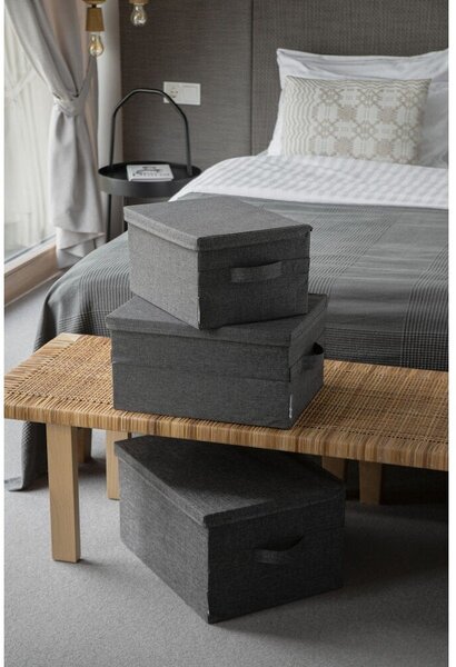 Sivý látkový úložný box s vekom 35x26x19 cm Soft Storage – Bigso