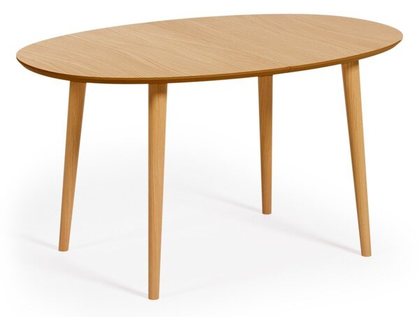 Rozkladací jedálenský stôl v dekore duba v prírodnej farbe 90x140 cm Oqui – Kave Home
