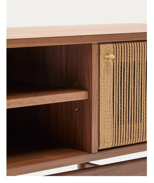 Hnedý TV stolík v dekore orecha 200x50 cm Elan – Kave Home
