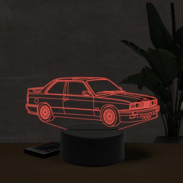 Beling 3D lampa,BMW M3 coupe E30, 7 farebná ZZI20