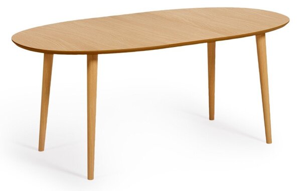 Rozkladací jedálenský stôl v dekore duba v prírodnej farbe 90x140 cm Oqui – Kave Home