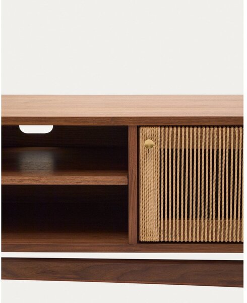 Hnedý TV stolík v dekore orecha 200x50 cm Elan – Kave Home