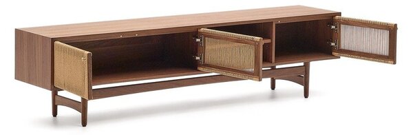 Hnedý TV stolík v dekore orecha 200x50 cm Elan – Kave Home