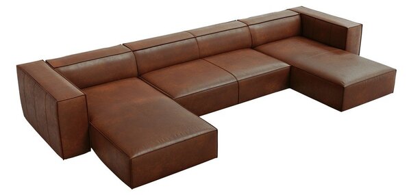 Koňakovohnedá kožená rohová pohovka (do "U") Madame - Windsor & Co Sofas