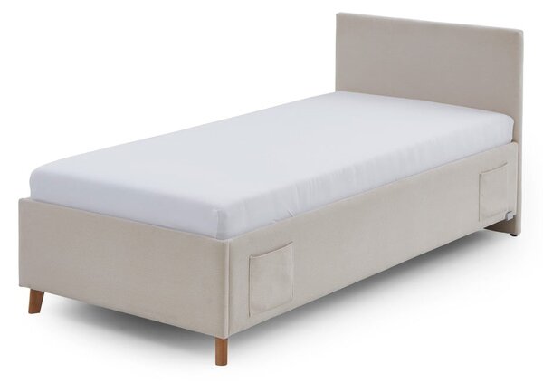 Béžová čalúnená detská posteľ s úložným priestorom s roštom 90x200 cm Cool – Meise Möbel