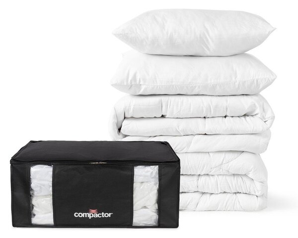 Čierny úložný box s vákuovým obalom Compactor Black Edition, objem 210 l