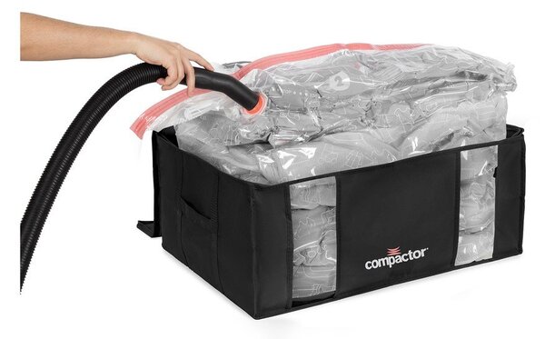 Čierny úložný box s vákuovým obalom Compactor Black Edition, objem 210 l