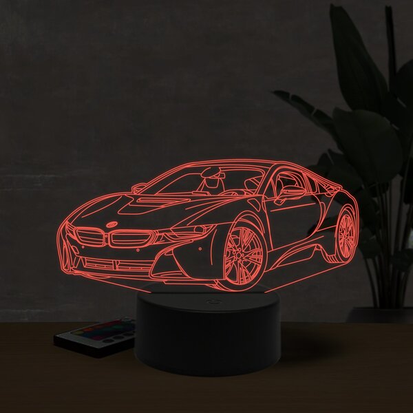 Beling 3D lampa, BMW I8, 7 farebná ZZI28