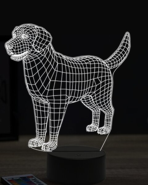Beling 3D lampa, Zlatý retríver, 7 farebná JAK3