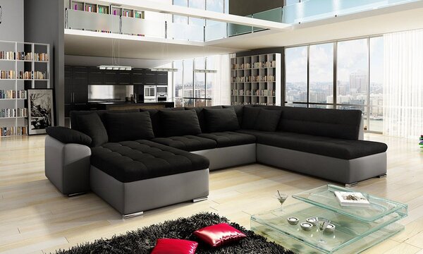 Mirjan24 Rohová sedacia súprava Tony Bis, Dostupné poťahy: ekokoža Soft 017 + Lux 06, Strana: Ľavá - U 5902928002263