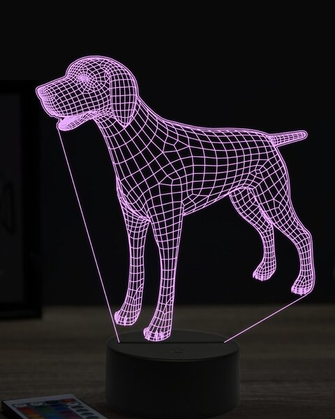 Beling 3D lampa, anglický pointer, 7 farebná JAK4